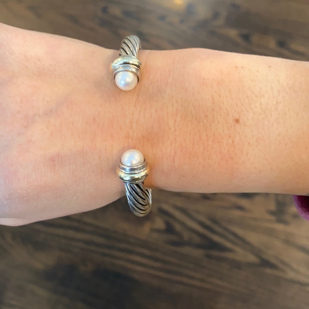 David Yurman classic cable bracelet with pearls